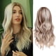 thumbnail image 2 of Peluca de cabello ondulado con degradado de color castaño claro y gris para mujer, 2 of 4
