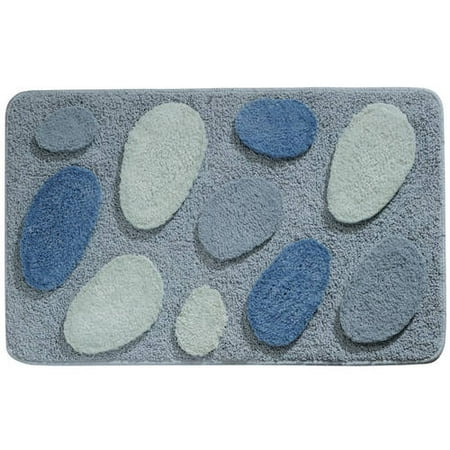 InterDesign Microfiber Pebblz Bathroom Shower Rug, 34"x 21