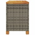 thumbnail image 3 of vidaXL Garden Storage Box Grey 80x40x48 cm Poly Rattan Acacia Wood, 3 of 5