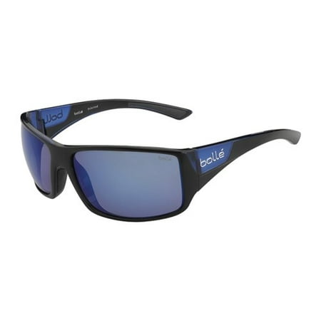 Bolle 11928 Tigersnake Sporting Glasses Shiny Black/Matte Blue Frame Blue Mirror Lens