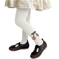 thumbnail image 3 of NAISIBABY Girls Winter Tights, Solid Color Stretch Knitted Kids Comfy Leggings Pantyhose White 4-6T, 3 of 6