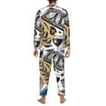 thumbnail image 5 of Kll French Food Sleepwear Mens Flannel Pajamas,Long Cotton Pj Set, 5 of 9