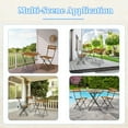 thumbnail image 5 of Dkelincs 3 Pieces Folding Patio Bistro Set Outdoor Furniture Sets with Table and 2 Chairs, Wood Portable Design, Chestnut Brown, 5 of 7