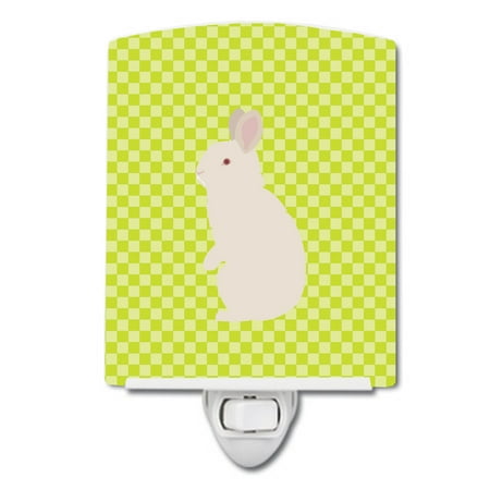 

Caroline s Treasures BB7791CNL New Zealand White Rabbit Green Ceramic Night Light 6x4x3 multicolor