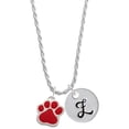 thumbnail image 1 of Delight Jewelry Silvertone Large Red Paw Silvertone Script Initial Disc - Z - Charm Necklace, 20"+3", 1 of 4