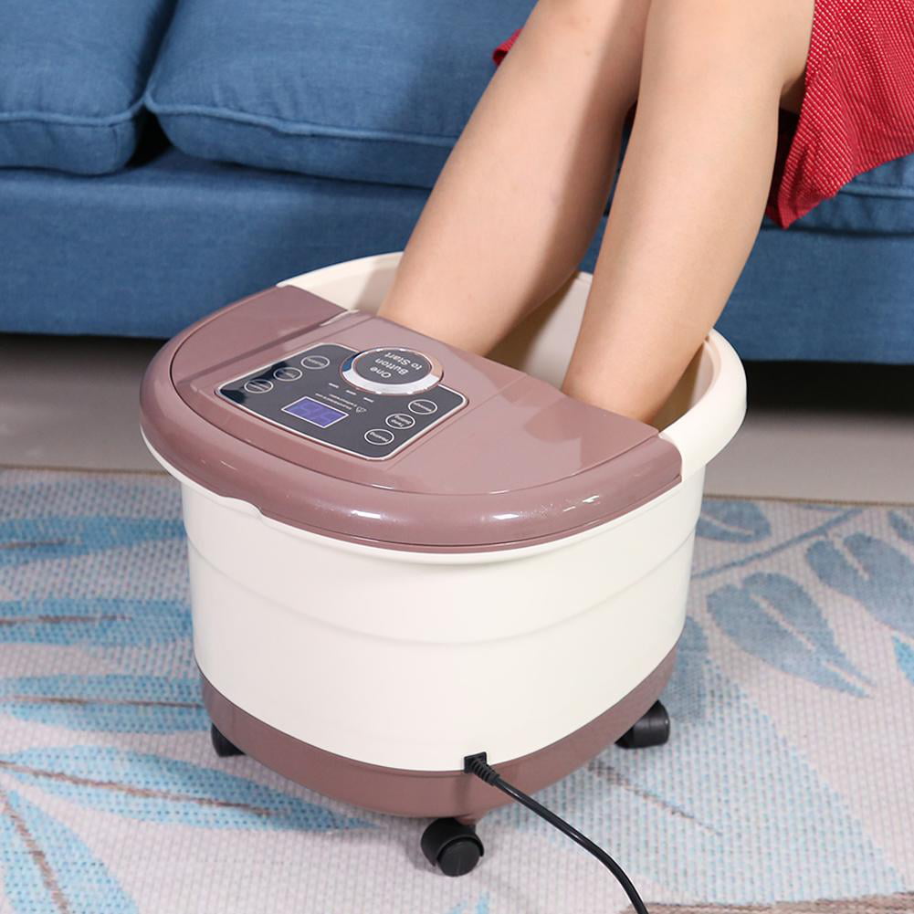 Mgaxyff Portable Foot Spa Bath Massager Bubble Heat Soaker Vibration