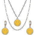 thumbnail image 2 of S Face Necklace And Earrings Set, 14k Layer Clip Chain Preppy Jewelry For Daughter M, 2 of 5