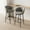 Grey+Black, variant on Modern Bar Stools Set of 2 with 360° Swivel Seat, Velvet Counter Stools with Back and Footrest, Counter Height Barstools for Kitchen Island, Dining Room, Grey, Black