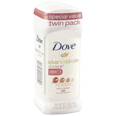 Dove Advanced Care Antiperspirant Skin Renew 2.6 oz, Twin Pack