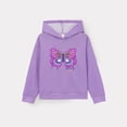 thumbnail image 6 of PatPat Kids Clothes 2 Piece Hoodie Outfit Set Butterfly Graphic Sweatshirt Pants Purple 6-7Y, 6 of 12