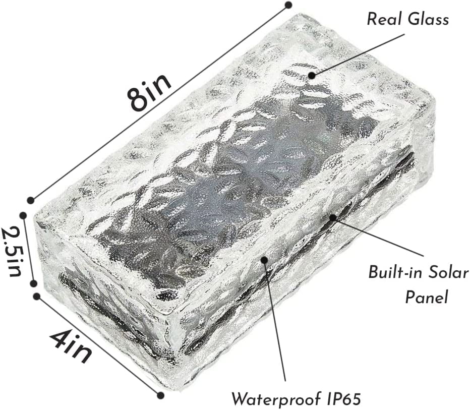 Solar Glass Brick White LED Light - Illuminate Your Outdoor Spaces