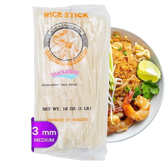 Snackathon Pad Thai Style Rice Stick Noodles, 3 mm Width, 16 oz