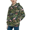 thumbnail image 2 of Disketp Flamingos And Palm Leaves Youth Hoodie Sweatshirt for Boys Girls Kids Pullover Hooded Classic Casual Essentials Hoodie-X-Large, 2 of 6