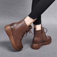 thumbnail image 4 of Teissuly Women's Retro Elastic Ankle Boots Fashion Mid Heel Round Toe Mid Heeled Zipper Shoes Teissuly WER202312145663, 4 of 6