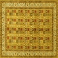 thumbnail image 1 of Ahgly Company Machine Washable Indoor Square Persian Yellow Traditional Area Rugs, 4' Square, 1 of 4