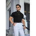 thumbnail image 3 of COOFANDY Men's Fashion Mock Turtleneck Short Sleeve and White Sweater Slim Fit Mock Neck Shirt Knitted Pullover Tees, 3 of 7