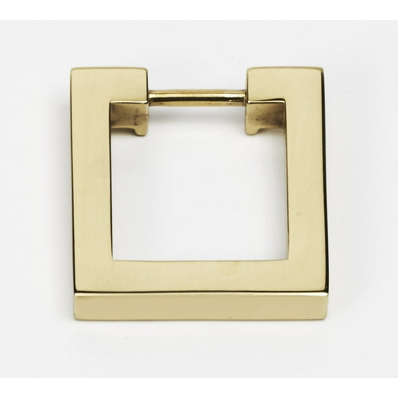 Alno A2670-15 Convertibles 1-1/2" Flat Square Solid Brass Cabinet Ring Pull - Brass