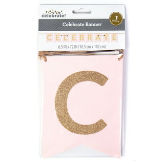 126 Pack Gold Glitter Letters, Custom Banner Kit with Letters A-Z, Numbers  0-9, Hearts, Stars, and 3 Strings