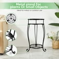 thumbnail image 3 of 2 Tier Plant Stand,  Tall Metal Potted Holder Rack,Indoor Outdoor Multiple Flower Pot Shelf Rustproof Iron Garden Container for Garden Patio Living Room Corner Balcony, Black, 3 of 6