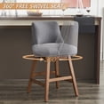 thumbnail image 2 of Newest 30" Swivel Bar Stools Set of 2, Dark Gray Linen Upholstery with High Back & Solid Wood Frame for Kitchen Island & Home Bar, 2 of 7