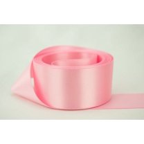 Ribbon Bazaar Double Faced Satin 3 inch Pink 25 yards 100% Polyester Ribbon