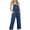 Blue, variant on uvwlwu Women's Blue Denim Overalls with Pockets Adjustable Straps Straight Leg Cropped Jumpsuit for Summer Casual,XL