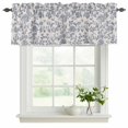 thumbnail image 2 of 2 Panels Farmhouse Blue Floral Valance for Windows, Vintage Botanical Leaves Burlap Light Filtering Kitchen Curtains, Rod Pocket Window Treatment Curtain Valances for Living Room Bedroom, 42"x12", 2 of 9