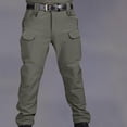 thumbnail image 2 of ZVNAΖH Men's Fleece Lined Tactical Cargo Pants, Elastic Waist Multi-Pocket Combat Pants for Winter Outdoor Activities, XS-3XL, 2 of 5