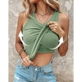 thumbnail image 2 of nikauto Women Built-in Bra Tank Tops Sleeveless Casual Shirts Racerback Ribbed Fitted Tank Tops, 2 of 12