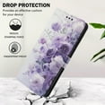 thumbnail image 5 of Compatible with iPhone 15 Plus Wallet Case for Women Girls, Garden Flower Pattern Design PU Leather Flip Cover with Card Holder Kickstand Wrist Strap Protective Phone Case, Purple Flower, 5 of 9