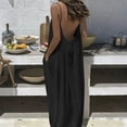 thumbnail image 2 of snilers Womens Open Back Beach Maxi Dress Plus Size Backless Spaghetti Strap Loose Flowy Sundress Summer Vacation Outfits S-5XL, 2 of 9
