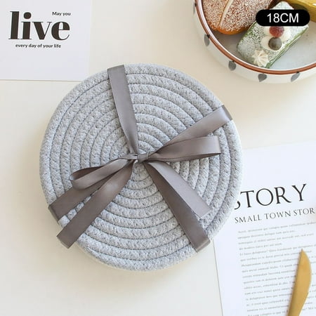 

Coasters Set Insulation Mat Water-Absorbing Round Plate Mat Set of 4 with Ribbon Ash About 18cm In Diamet