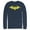 Navy Blue, variant on Men's Batman Winged Hero Symbol Long Sleeve Shirt Navy Blue Small