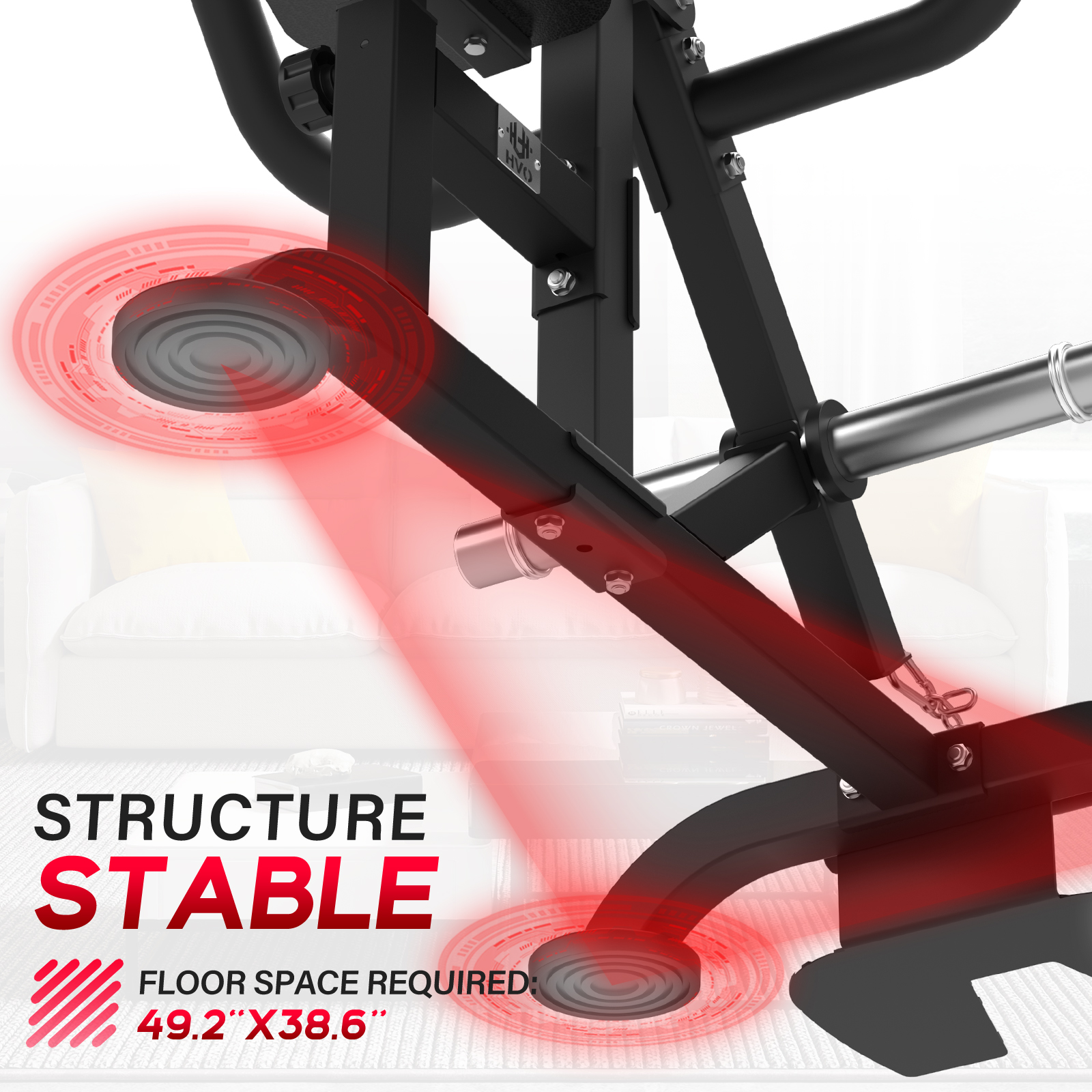 HeeH Plate-Loaded Seated Dip Machine: Tricep Machine for Biceps Strength Training Equipment Workout Black