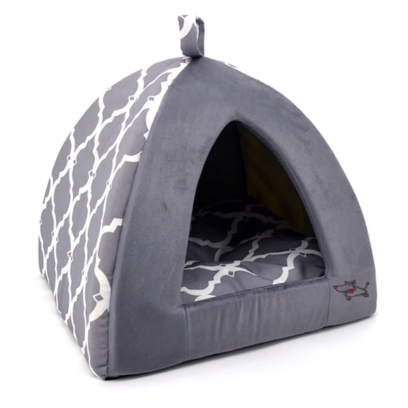 Pet Tent - Soft Bed for Dog and Cat by Best Pet Supplies - Sand Linen, 19" x 19" x H:19"