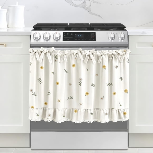 Falda para cocina Cyberplex girasol marfil de algodón y poliéster 77 x 55 cm