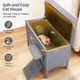 thumbnail image 6 of Outdoor Cat House with Removable Heating Pad, DOMIPET Heated Cat House, Waterproof Winter Shelter for Multiple Cats & Small Animals with Escape Door, Suitable for All Seasons, 6 of 11