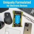 thumbnail image 2 of Electronic Wipes With Microfiber Cloth (25 ct, Pack of 3) To-Go Tech Wipes for Screens, Phones, Keyboards, TV Monitors, Computer Screens, and More [Travel Size] Skin-Safe, 2 of 4