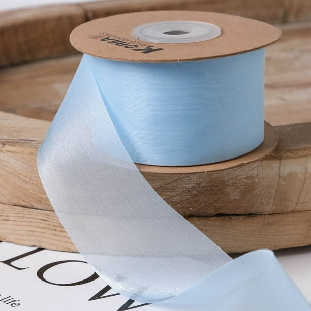 Xiao Hua Cinta de organza de 22 yardas, cinta transparente de polialgodón, cinta brillante para manualidades, para flores, ramos, guirnaldas, envoltura de regalos de boda, B15