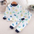 thumbnail image 2 of NOLDARES Toddler Boy Girl 2-piece Pajamas Sleepwear Pjs for Baby Cute Clothes Suit Dailywear & Loungewear Outfits Set Kids Clothing Outfits(H142-White), 2 of 4