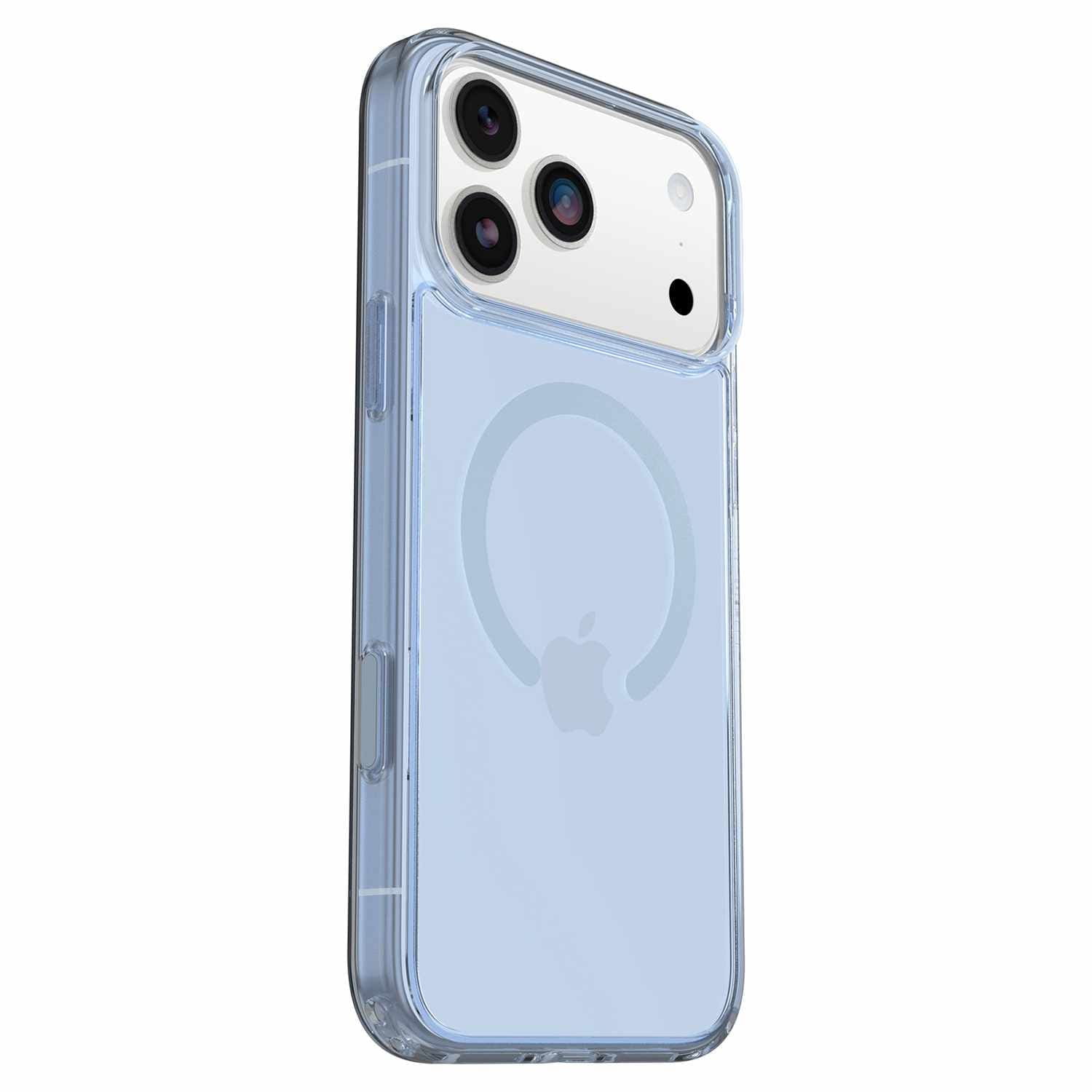 OtterBox Étui Symmetry Clear MagSafe avec Contrôle de la Caméra Silver Glade (Bleu) pour iPhone 17