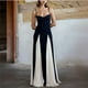 thumbnail image 3 of Vestido largo de malla con retazos en contraste para mujer, traje elegante ajustado con tirantes y Espalda descubierta, ropa de noche elegante para verano, 3 of 5