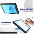 thumbnail image 5 of Dteck Rugged Heavy Duty Protective iPad MINI 1/2/3 Case, 3 Layer Kicktand Shoulder Strap Shockproof Cover With Pencil Holder Front Screen Protector, blue, 5 of 8