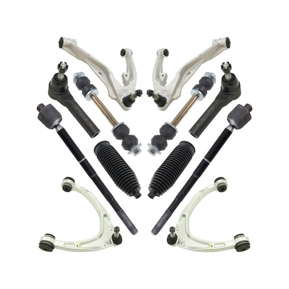 Front Control Arm Ball Joint Tie Rod and Sway Bar Link Kit 12 Piece - Compatible with 2015 - 2016 Cadillac Escalade ESV