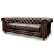thumbnail image 3 of Sala de Piel Genuina Clásico 3-2-1, Sofá, Love Seat y Sillón,  6 plazas, Modelo Chesterfield P/V, Color Chocolate, Elegante, cómodo y Clásico, Hecho en Mexico. Medidas:  220 cm, 185 cm, 110 cm., 3 of 9