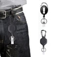 thumbnail image 1 of 2 Pcs Porte-Clés Rétractable Robuste Porte-Badge Cordon en Acier avec Mousqueton Boucle Facile à Tirer Ensemble de Porte-Cartes, 1 of 7