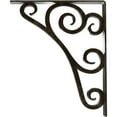 thumbnail image 4 of Ekena Millwork 2"W x 12"D x 15"H Tristan Wrought Iron Bracket, (Triple center brace), Antiqued Warm Silver, 4 of 8