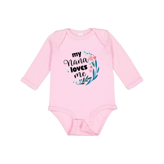 Inktastic My Nana Loves Me Granddaughter Girls Long Sleeve Baby Bodysuit