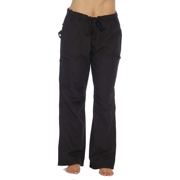 Just Love Women's Jogger Scrub Pants Slim Fit, Durable Medical Uniform for Nurses (Black Utility, 2X)