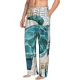 thumbnail image 2 of Uemuo Watercolor Sea Turtle Pattern Men's Wide Leg Palazzo Lounge Pants with Pockets Light Weight Loose Comfy Casual Pajama Pants-Medium, 2 of 9